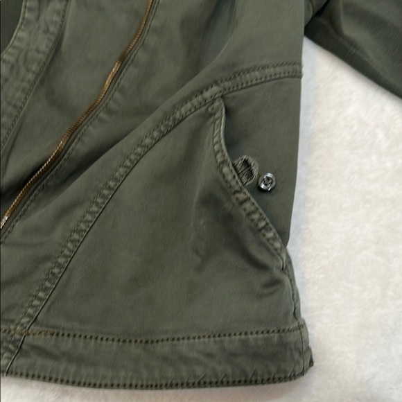 Anthropologie By Marrakech Utility  Green Cream Removable Sherpa Collar Jacket - Picture 8 of 16